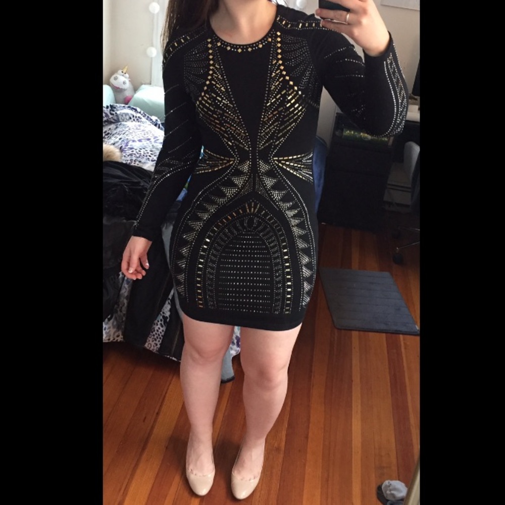 Bebe bodycon dress with beading